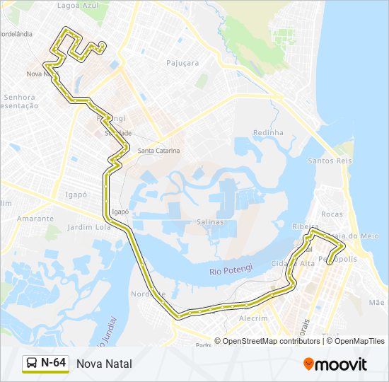 Mapa de N-64 de autobús