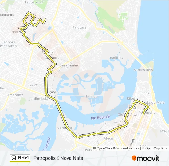 N-64 Bus Line Map