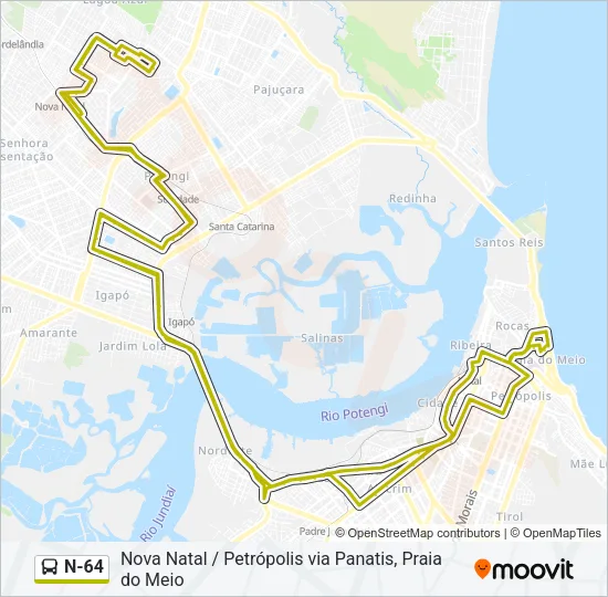 N-64 Bus Line Map