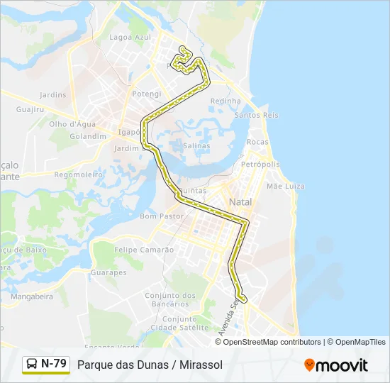 N-79 Bus Line Map