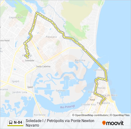 N-84 bus Line Map