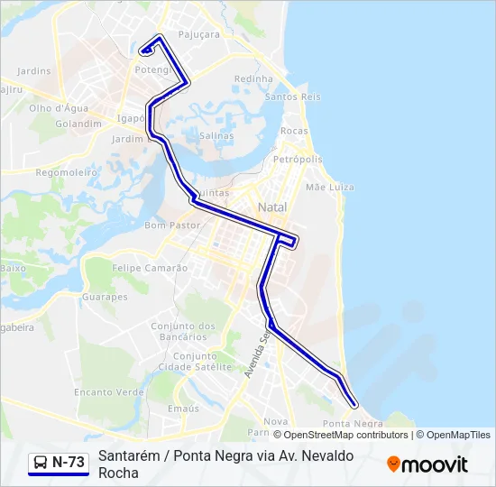 N-73 Bus Line Map