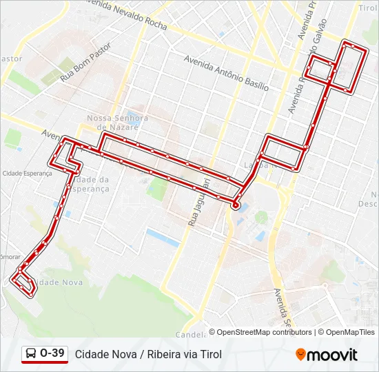 O-39 Bus Line Map