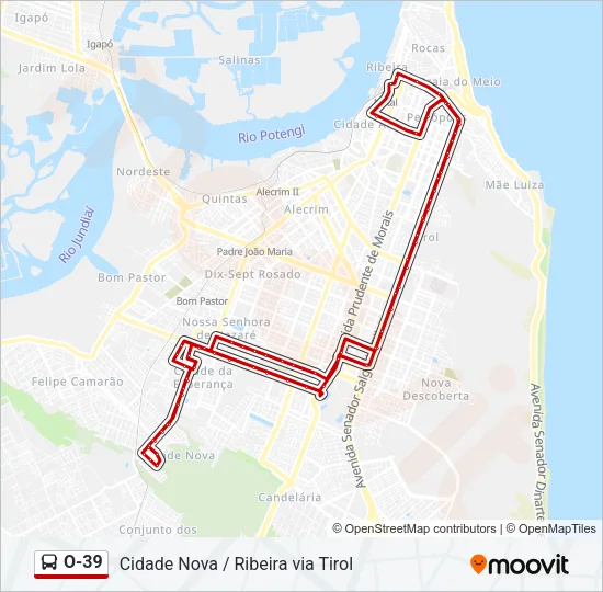 O-39 Bus Line Map