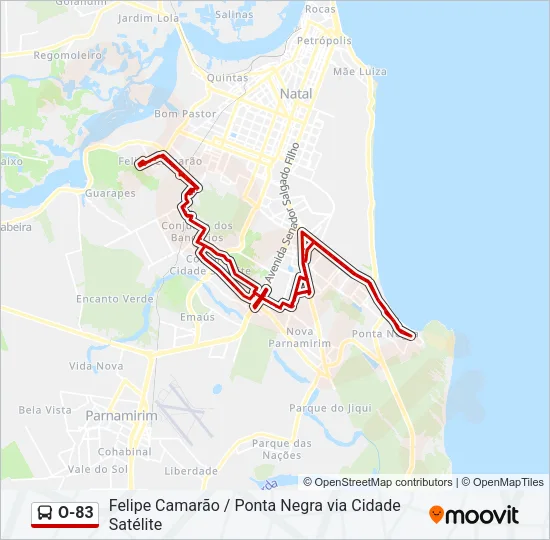 O-83 Bus Line Map
