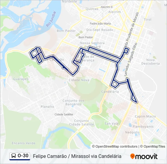 O-30 Bus Line Map