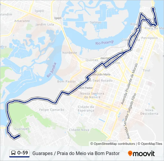 O-59 Bus Line Map