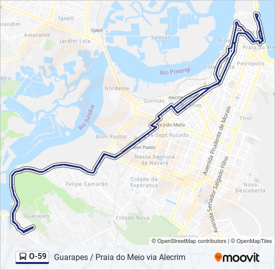 o59 Route: Schedules, Stops & Maps - Guarapes / Praia Do Meio Via Bom Pastor  (Updated)