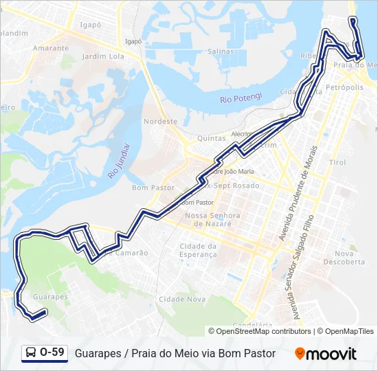 O-59 Bus Line Map