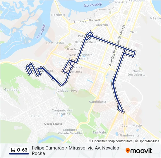 O-63 Bus Line Map