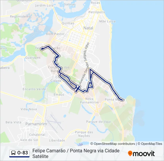 O-83 Bus Line Map