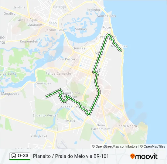 O-33 Bus Line Map