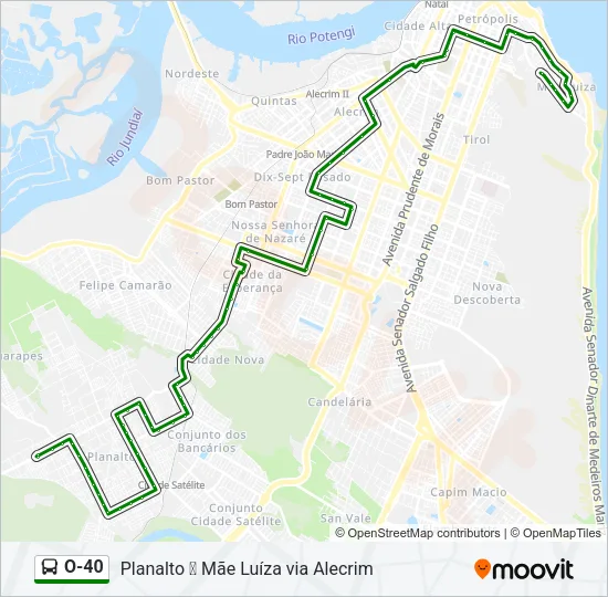 O-40 Bus Line Map