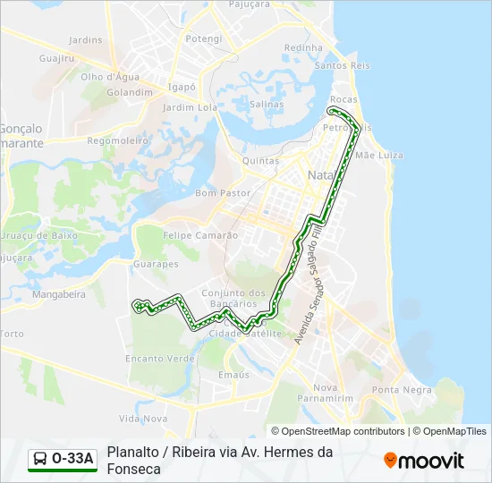O-33A Bus Line Map