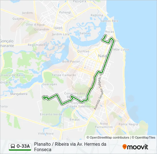 O-33A Bus Line Map