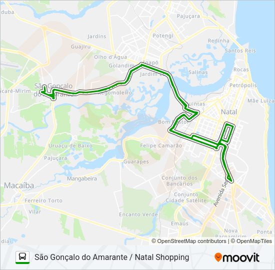 Mapa da linha OPCIONAL R1 de ônibus