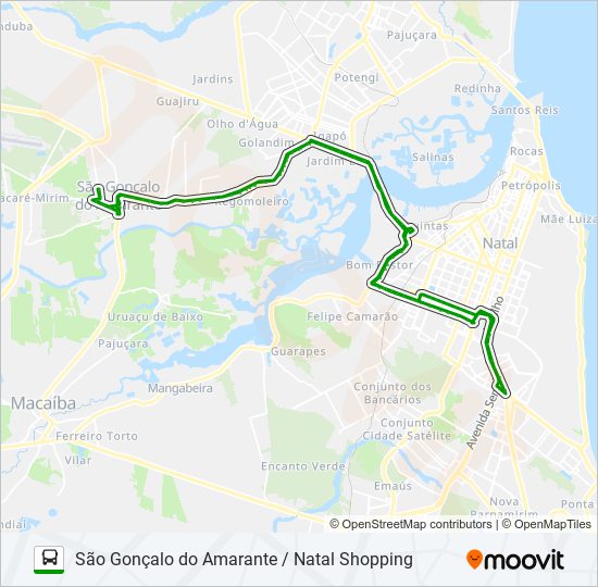 Rota da linha opcional r1: horários, paradas e mapas - São Gonçalo / Natal  Shopping Via Rodoviária (Atualizado)