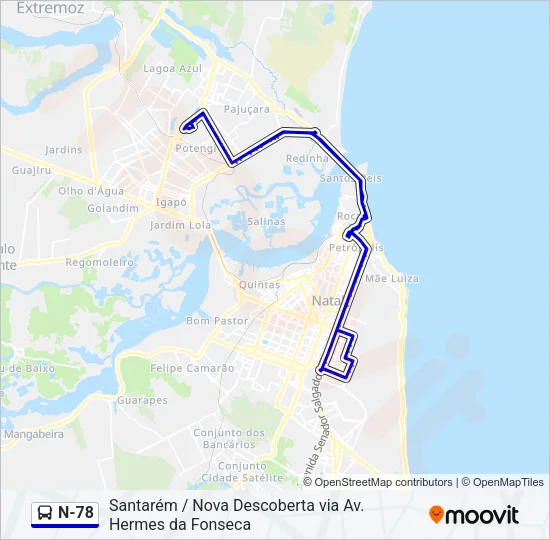 N-78 Bus Line Map