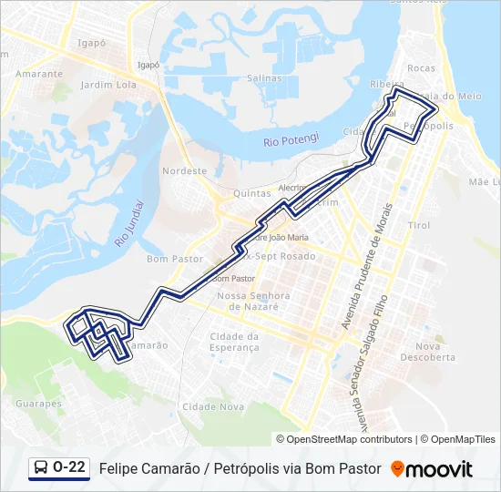 O-22 Bus Line Map