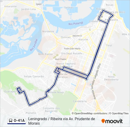O-41A Bus Line Map