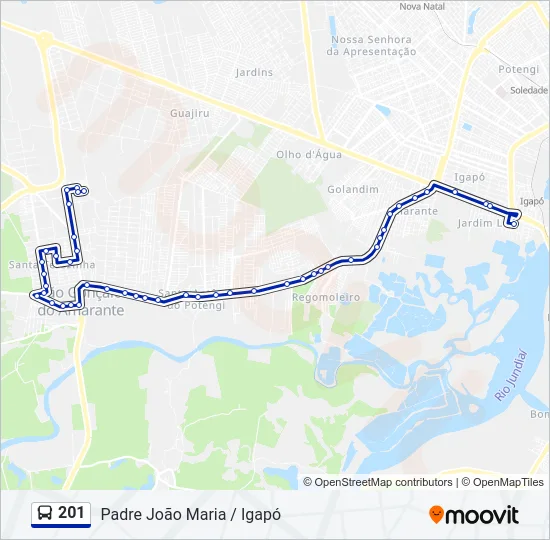 201 Bus Line Map