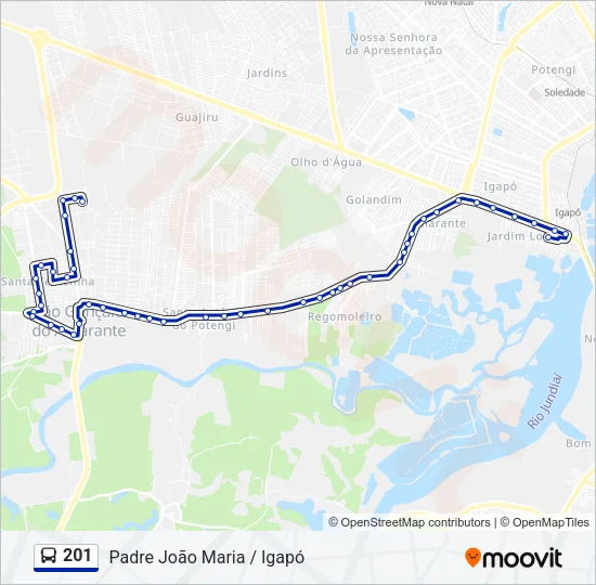201 Bus Line Map