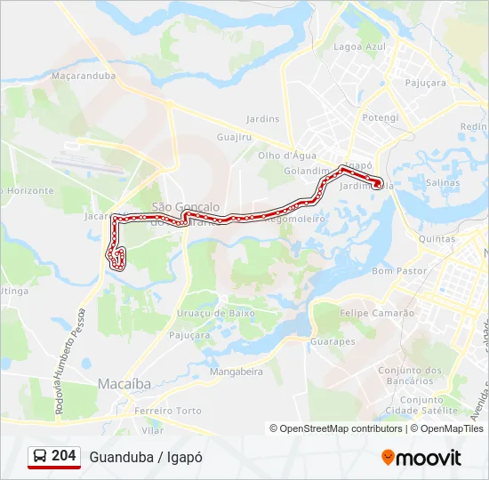 204 Bus Line Map