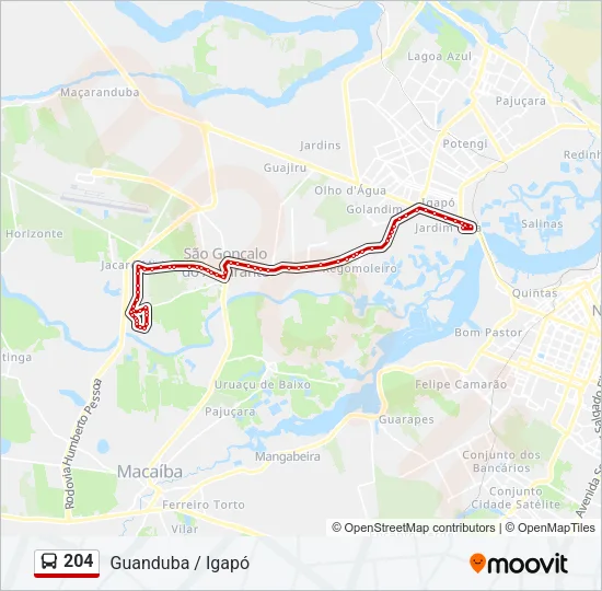 204 Bus Line Map