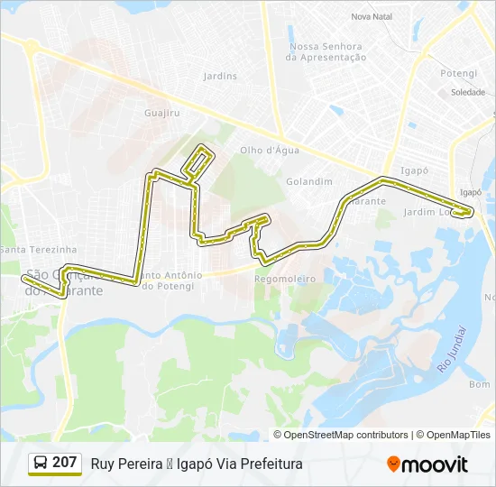 207 Bus Line Map