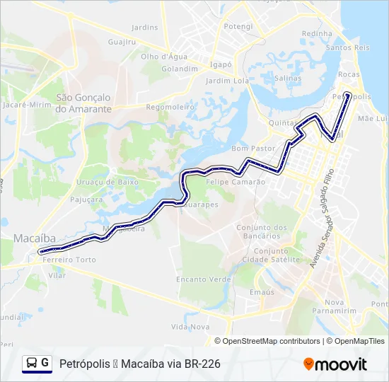 G Bus Line Map
