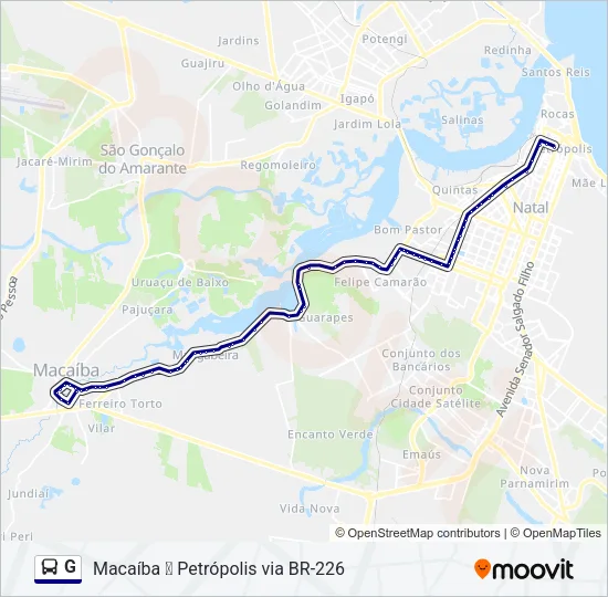 G Bus Line Map
