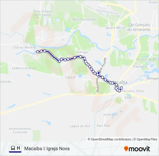 H Bus Line Map