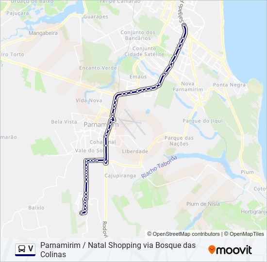 Mapa de V de autobús