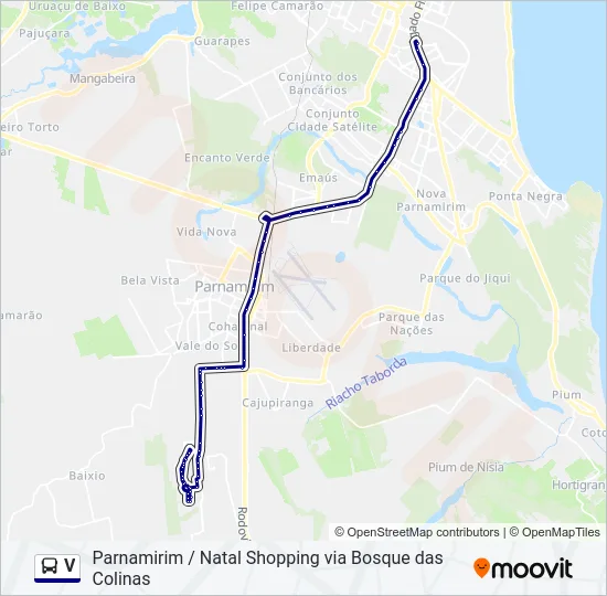 V Bus Line Map