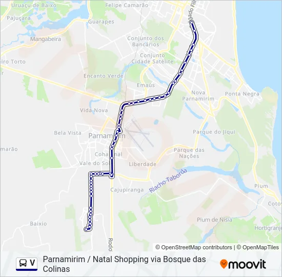 V Bus Line Map