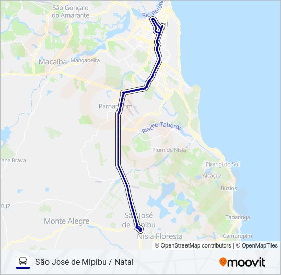 OPCIONAL SÃO JOSÉ/NATAL bus Line Map