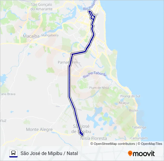 OPCIONAL SÃO JOSÉ/NATAL Bus Line Map