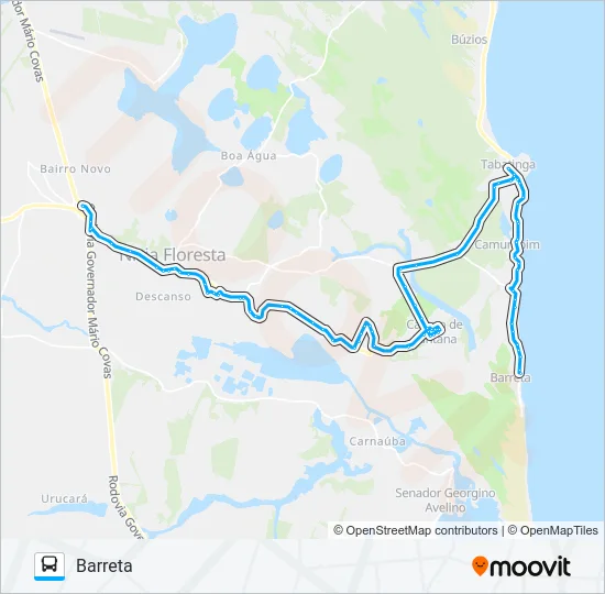 BARRETA / SÃO JOSÉ VIA CAMPO DE SANTANA Bus Line Map
