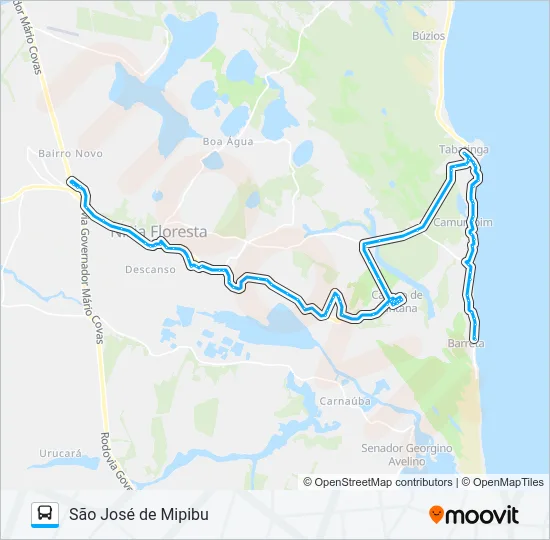 BARRETA / SÃO JOSÉ VIA CAMPO DE SANTANA Bus Line Map