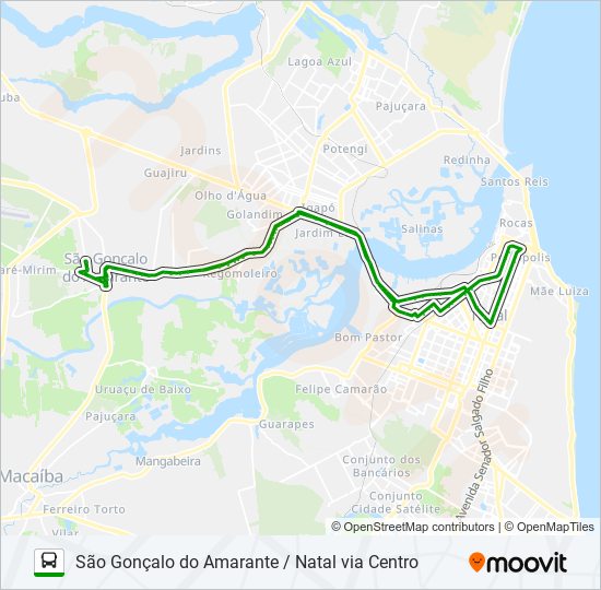 Mapa da linha OPCIONAL S1 de ônibus