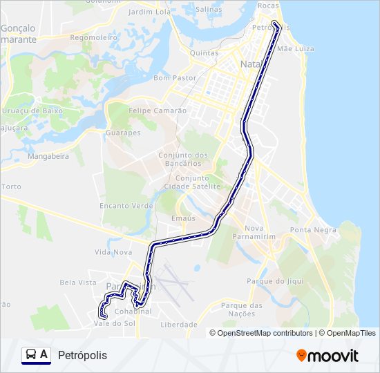 Mapa de A de autobús