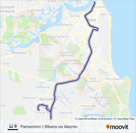 B Bus Line Map
