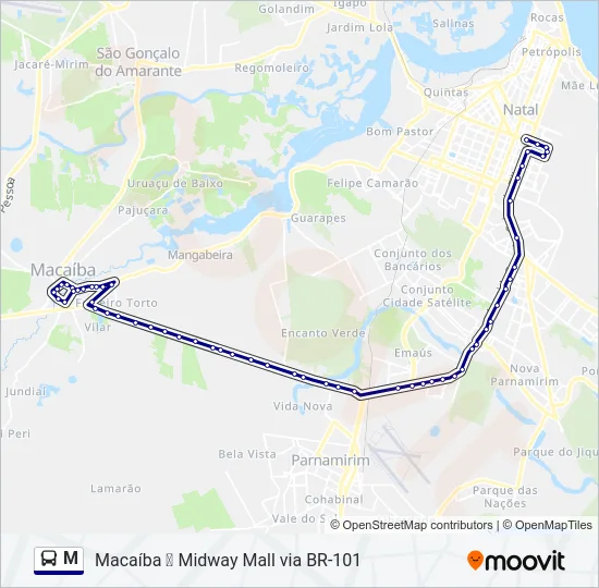 M Bus Line Map