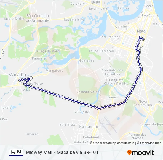 M Bus Line Map