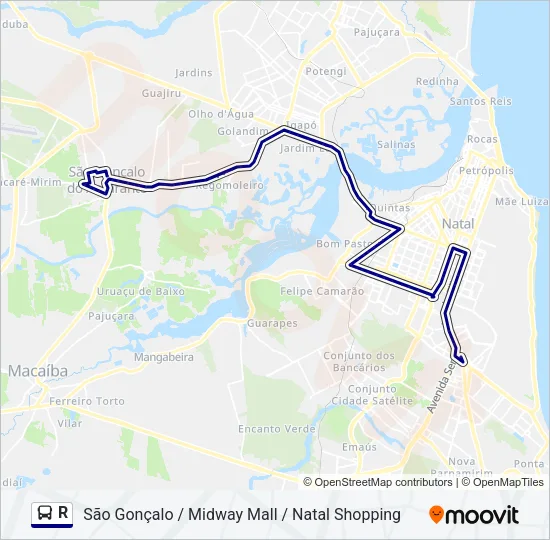 R Bus Line Map