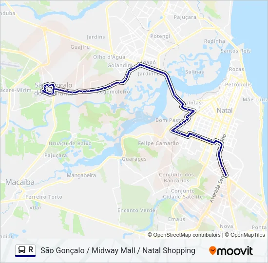 R Bus Line Map
