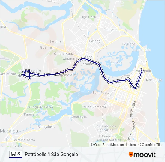 S Bus Line Map