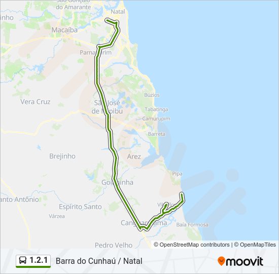 Mapa da linha 1.2.1 de ônibus