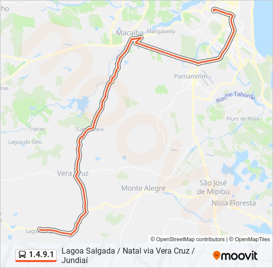 Mapa da linha 1.4.9.1 de ônibus