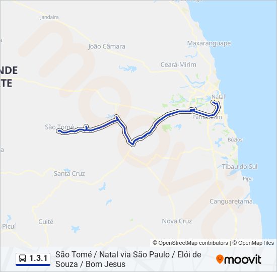 Rota da linha 131: horários, paradas e mapas - Natal ➞ São Tomé Via Elói De Souza (Atualizado) Rota da linha 131: horários, paradas e mapas - Natal ➞ São Tomé Via Elói De Souza (Atualizado)